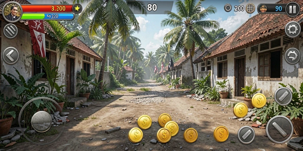 Tangkapan layar menampilkan karakter utama dalam aksi epic.